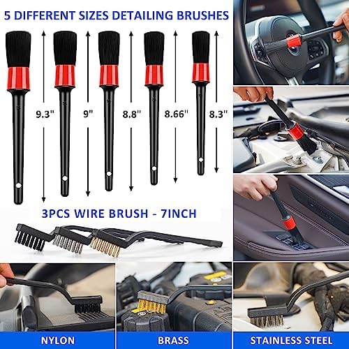 41Pcs Car Cleaning Kit, Interior Detailing Kit with High Power Handheld Vacuum, Detailing Brush Set, Windshield Tool, Snow Shovel, Black Complete Auto Accessories for Women, Men - Image 5