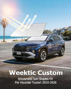 Weektic Custom Windshield Sun Shade Umbrella for Hyundai Tucson 2010-2026, [Double Thickened Ice Crystal Coating] Sun & Heat Protection, Keep Vehicle Cool & Protect Interior - Image 5