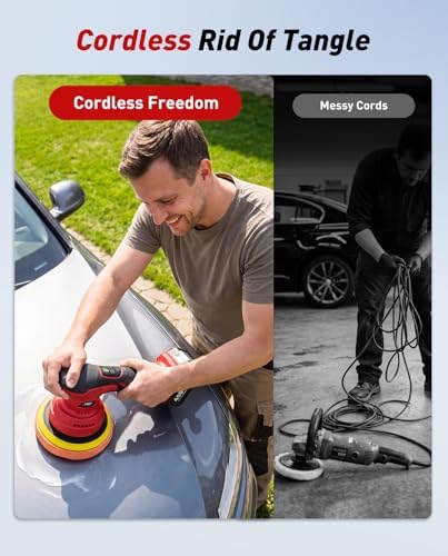 6 Inch Cordless Car Buffer w/ 2×4.0mAh Batteries, Digital Display - Image 6
