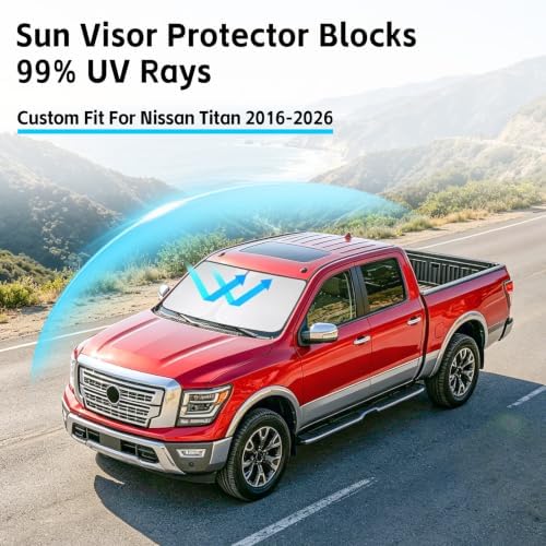 Windshield Sun Shade for Nissan Titan 2016-2026 Sunshade - Image 2