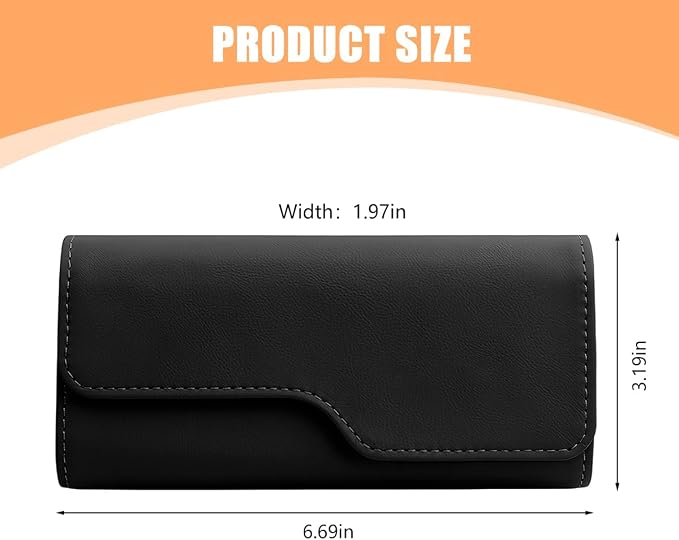 Zpana Sunglass Holder for Car Visor, Leather Auto Eyeglasses Sun Visor Organizer Case with Hidden Magnetic Closure, Auto Protective Glasses Storage Box, Universal for SUV RV Truck (Black) - Image 2