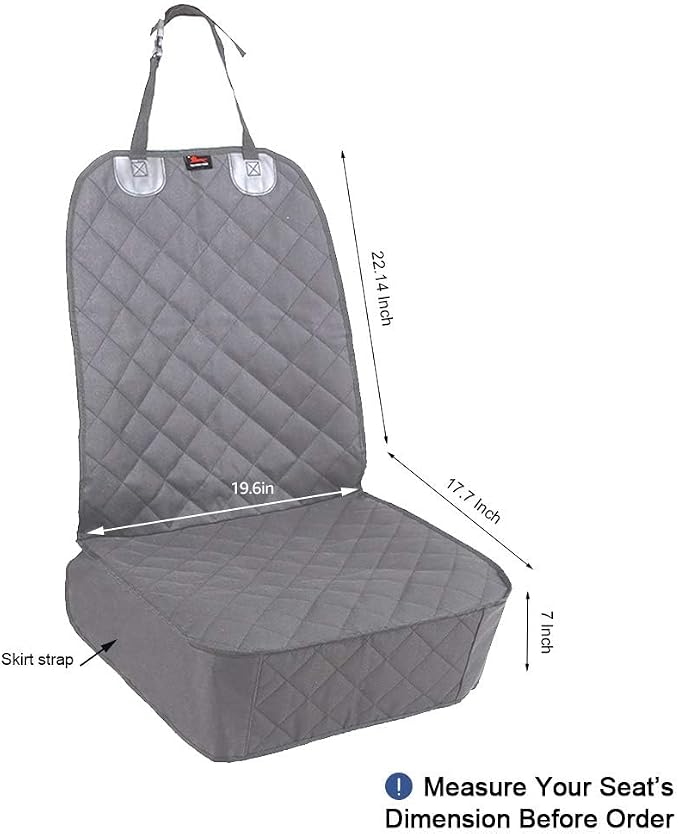 HONEST OUTFITTERS Dog Car Seat Cover 2 Pack, Waterproof Front Seat Car Cover for Cars, Trucks, and Suvs, Pet Front Cover for Cars, Nonslip Dog Seat Cover Grey - Image 2