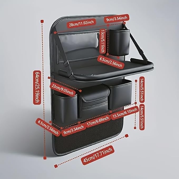 Car Backseat Organizer Foldable Tray with Tablet Holder | Storage pockets, SUV, sedan, seat back protection, travel organization, quick access - Image 4