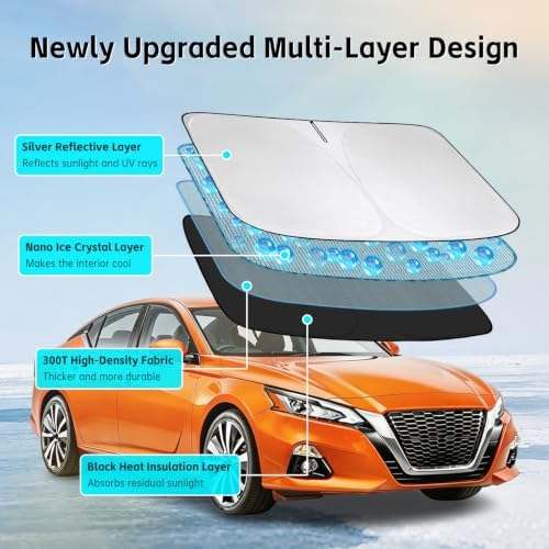 Windshield Sun Shade for Nissan Altima 2019-2026 Sunshade - Image 3