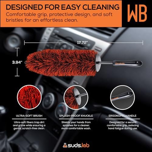 Suds Lab WB Premium Detailing Wheel Brush, Ultra-Soft, 17.7", All Vehicles - Image 3