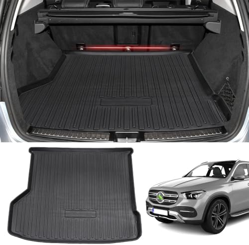 Powerty Trunk Mat for Mercedes-Benz GLE W166 2015-2019 (NOT Fit 2020 GLE 350 with 5 Seats, 2018 550e Hybrid), All Weather TPE Cargo Mat Liner for GLE Rear Trunk by Powerty