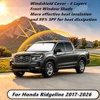 Windshield Sun Shade for Honda Ridgeline 2017-2026 Compatible Accessories-4 Layers Custom Fit Foldable Front Window Sunshade Sun Visor Protector, Block UV Rays Keep Your Car Cooler - Image 2