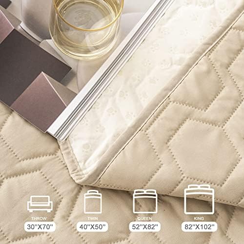 Waterproof Blanket Couch Cover for Dogs Non-Slip Pet Sofa Protector | Tcksstex Non-slip waterproof couch cover scratch resistant machine washable protects sofa bed car (68x82- Beige) - Image 6