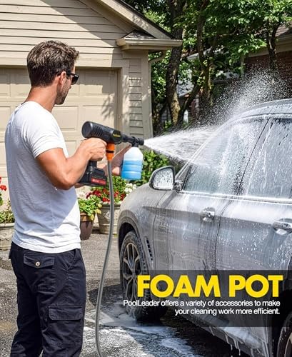 PoolLeader Cordless Car Cleaning Tool with 6-in-1 Nozzle & Foam Cannon - Image 7