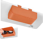 Magnetic Car Sunglasses Holder - Beige Nappa Visor Glasses Case | One-Handed Eyeglass Clip for Large Frames heat-resistant storage for aviators & cards,damage-free,vanity mirror friendly by Unknown