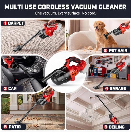 Cordless Vacuum Compatible with Milwaukee 18V Battery (No Battery) - Image 3