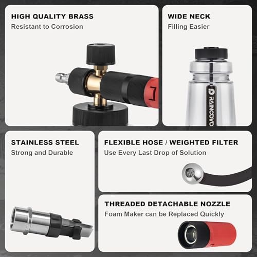 Raincovo Foam Cannon Wide Mouth for Pressure Washer, Snow Pro - Image 5