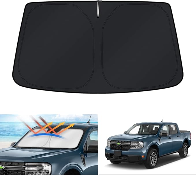 KUST Windshield Sun Shade for Ford Maverick Accessories 2022-2024 2025 2026 Window Sunshade Sun Visor Protector Foldable Blocks UV Rays Keep Car Cooler by KUST