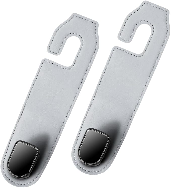 Car Seat Headrest Hook, 2PCS Vehicle Seat Back Hangers Organizer for Handbag Purse Coat, Automotive Interior Headrest Storage Hooks, Universal for SUV Automobile Truck (Gray) - Image 7