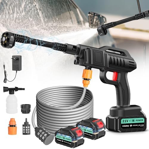 Cordless Portable Washer, 100Bar Handheld Washer, Battery Operated Washer by WZTO