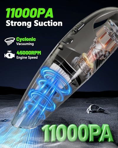 Handheld Vacuum Cordless, 11KPA Strong Suction & 25 Mins Runtime Brushless Motor, Rechargeable Car Vacuum Cleaner with 2 HEPA Filter/Multi-Accessories/Lightweight, for Home/Car/Office Cleaning - Image 2