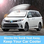 TINGLU Sun Shade for Toyota Sienna 2011-2020 Accessories Windshield Sun Shade Window Shade UV Rays Protection Sun Visor Cover with Steering Wheel Sunshade Storage Bag - Image 5