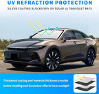 Front Windshield Sun Shade Custom Fit Compatible for Toyota Crown 2022-present Sunshade Foldable UV Ray Reflector Sun Visor Protector Shield Cover Reflective (for Toyota Crown 2022-present) - Image 2