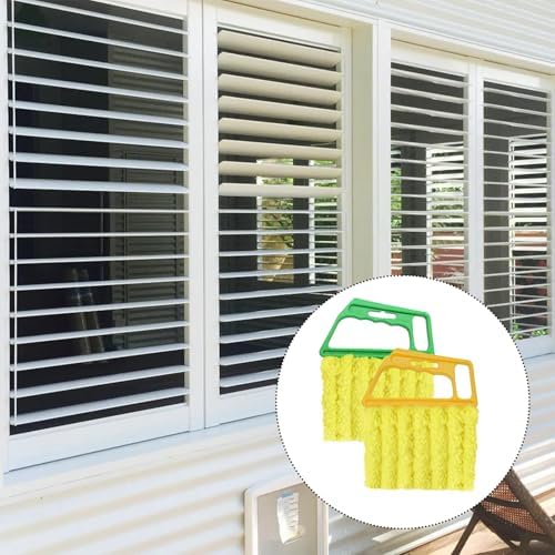 4 Pcs Blind Duster Kit, 7-Finger & Vent Tools, Yellow+Green - Image 6