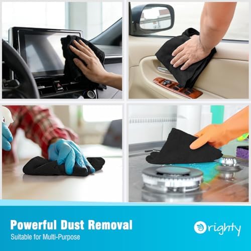 Orighty Microfiber Cleaning Cloth, Cleaning Rags, 12 Pack, 12x11 in, Black - Image 4