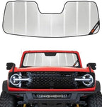 Pigenius Windshield Sun Shade for Ford Bronco 2021-2025. Reflective Aluminum Film Front Window Sunshade - BLAZBLOCK by Pigenius
