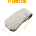 AICEL 2PCS Sunglasses Holders for Car Sun Visor, Magnetic Clip, Light Beige | Leather Eyeglasses Hanger Mounter, Magnetic Glasses Holder and Ticket Card Clip, Car Accessories, Universal Fit - Image 2
