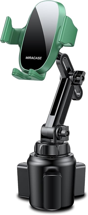 miracase Cup Phone Holder for Car, [Upgraded Version] Adjustable Long Neck Car Cup Holder Phone Mount Cradle Friendly Compatible with iPhone Samsung Google and All Smartphones, Green by Miracase