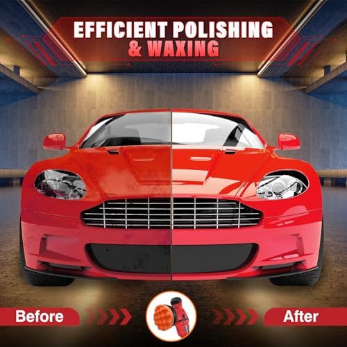 VERVEWAVE Cordless Buffer Polisher Kit for Milwaukee 18V/M18 Battery (No Battery), 6-Inch Orbital Car Polisher 6 Speed 1800—5500 RPM, 17PCS Polishing Accessories, for Car Polishing/Waxing (Tool Only) - Image 6