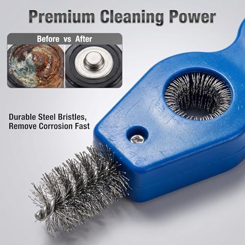 2 PCS Car Terminal Cleaner Spray, 4-in-1 Terminal Post Cleaner Brush with Steel Wire, Cleaning Tool for Terminals and Connectors, Universal for Most Cars, Trucks, SUVs (Blue) - Image 4