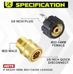 M MINGLE Pressure Washer Adapter Set, Quick Connect & Disconnect Kit - Image 3