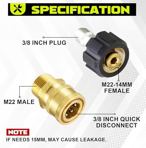 M MINGLE Pressure Washer Adapter Set, Quick Connect & Disconnect Kit - Image 3
