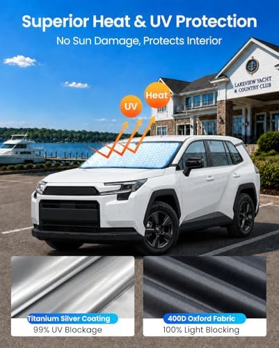 REEVAA Car Windshield Sun Shade for Toyota RAV4 (2026-2019) - Image 3