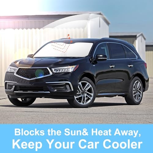 TINGLU Sun Shade for Acura MDX 2014-2020 Accessories Windshield Sun Shade Window Shade UV Rays Protection Sun Visor Cover with Steering Wheel Sunshade Storage Bag - Image 5