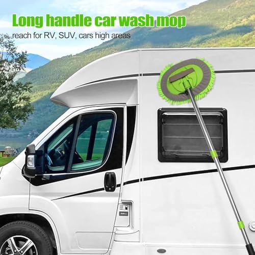 HITJOY 62'' Car Wash Brush with Long Handle, 11Pcs Car Wash Kits - Image 3