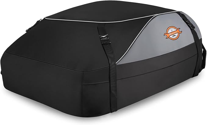 Sailnovo Rooftop Cargo Carrier roof Bag, 15 Cuft fit Cars with/Without Rack | Soft Waterproof Car Roof Bag,4 Tie-Down Straps, 4 Door Hooks,Foldable Car Top Carrier for Road Trip Camping Travel by Sailnovo