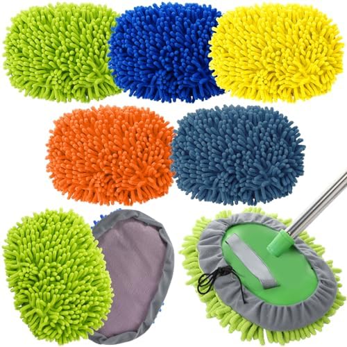 Layhit 5 Pcs Car Wash Mitt Set, Brush Not Included, Multicolor by ShungLan
