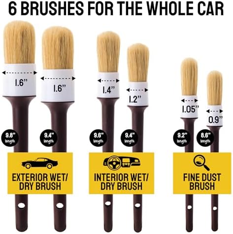 Car Detailing Brush Set 9-pc, Car Detailing Kit Interior by Detail Dudes - Image 3