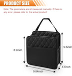 LAINLOY Classic Car Backseat Organizer, Black, 8L Capacity, Foldable, Hanging Mount, PU Leather, Unisex, 1 Count - Image 2