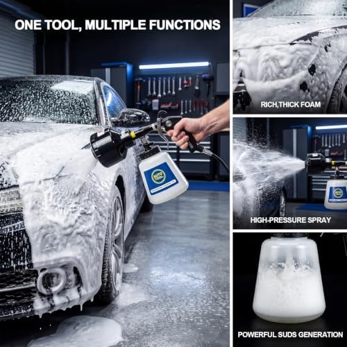 Car Wash Foam Gun,Foam Cannon Car Wash Kit,Car Cleaning Gun, Adjustable Foam Sprayer with Large Capacity Reservoir,Professional Automotive Cleaning Tool Kit for Interior & Exterior Detailing Supplies. - Image 6