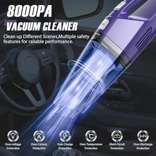 Bossdan Handheld Vacuum Cordless – Car Vac Portable with 8KPA & Multi Accessories & Low Noise, Lightweight Hand Held Vacuum Cordless Rechargeable for Car/Home/Dust/Pet Hair, Mine Portable Vacuum - Image 3