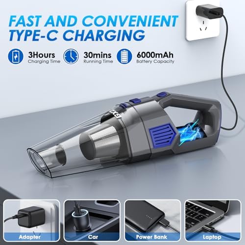 Gxzsk Handheld Vacuum Cordless, Hand Held Car Vacuum Cleaner, Hand Vacuum - Image 4