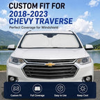 Car Sun Shade for 2018-2023 2024 2025 2026 Chevrolet/Chevy Traverse Accessories Windshield Sunshade Cover Front Window Shade Custom Fit Traverse Sun Visor Protector Foldable Blocks UV Rays - Image 2