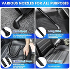 Car Cleaning Kit, 17PCS Car Interior Detailing Kit with Gray High Power Handheld Vacuum, Detailing Brush Set, Windshield Cleaner, Cleaning Gel, Complete Auto Accessories for Men, Women - Image 4