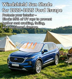Windshield Sun Shade for 2020-2025 Ford Escape, 4-Layer 240T Foldable UV Block Car Accessory to Cool Interior - Image 2