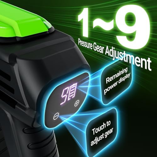 Cordless Portable Washer, 1000PSI Brushless Washer for Car Washing, Patio, Fence, Driveway, Outdoor Cleaning, with 1 Battery, 6 in 1 Nozzle, 6 Meter Hose, Tap Adapter - Image 7