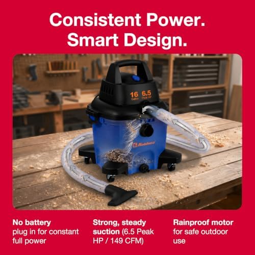 Koblenz WD-16 L4 Wet Dry Vacuum Cleaner, 16 Gallon Wet Dry Vac, 6.5 PHP - Image 6