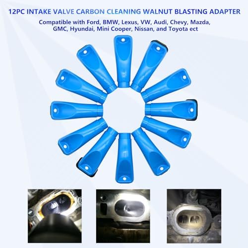 ZKTOOL 12PC Intake Valve Carbon Cleaning Walnut Blasting Adapter - Image 3