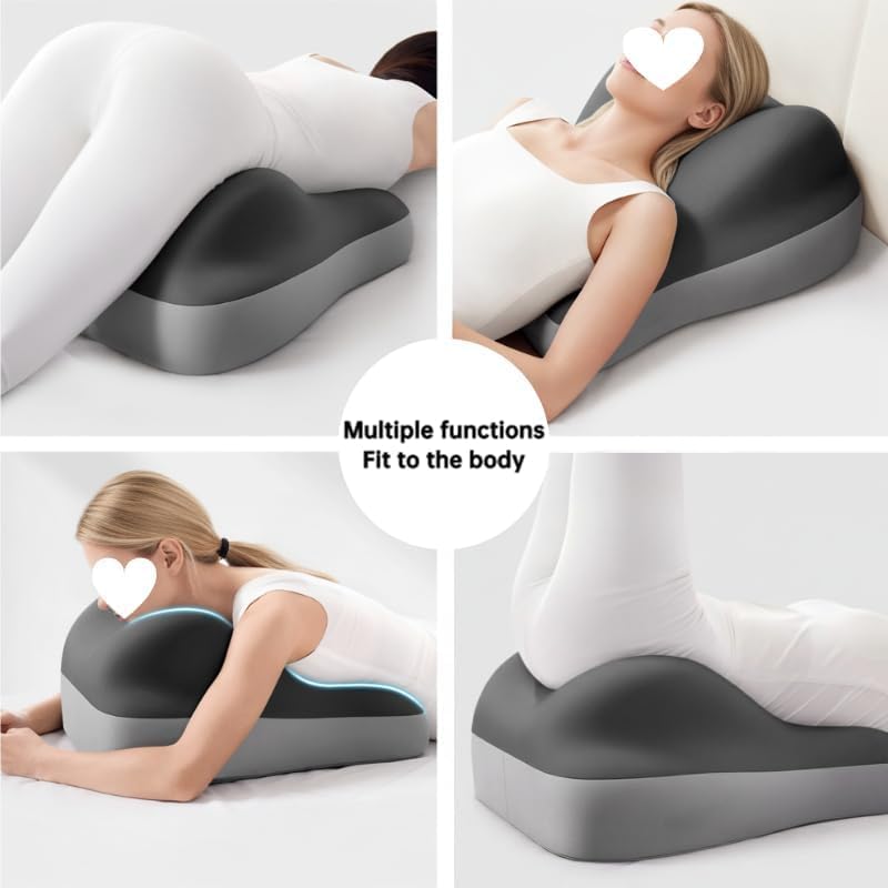 Bed Pillow for Lying on Your Back in Bed, Adult Memory Foam Pillow Reading Pillow for Back Support, Acid Reflux, for Sleeping, Raising Legs and snoring.（Dark Grey） - Image 2