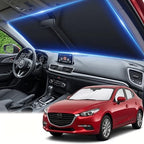 for Mazda 3 Windshield Sun Shade 2014-2026, Front Window Shade Custom Fit Mazda3 Accessories Sun Visor Foldable Shade Blocks UV Rays Summer Must Have Car Accessories by AuyNeas