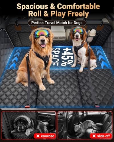 【3-Gen Upgraded】Truck Back Seat Cover for Dogs, Hard Bottom But Soft Touch | Thick Foam Padding, 600LBS Robust ABS Base BackSeat Extender, Anti-Scratch , Double Stitched Seams, for Full-Size SUV & Truck - Image 5